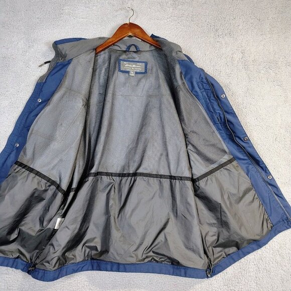 Eddie Bauer Jacket Men's 2XL Blue Mesh Lined Full Zip Pockets Hooded Weatheredge - Picture 9 of 16